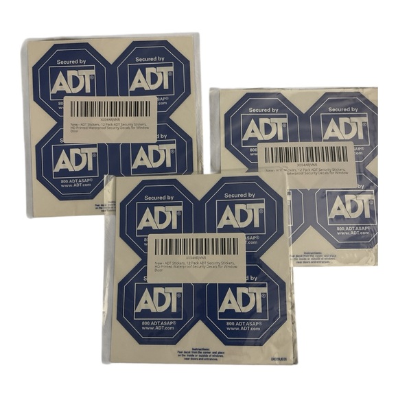 ADT Blue and White Security Decals - 12 Pack x 3 - Picture 5 of 5